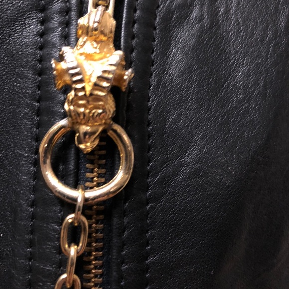 Vintage leather chain zipper rams head vest size 4 - Picture 7 of 8